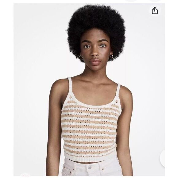 Madewell Tops - Madewell Women's Striped Open-Stitch Sweater Tank Size M  NWT